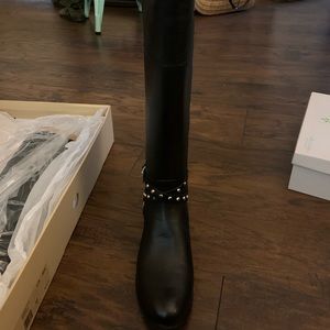 Michael Kors Preston black riding boots